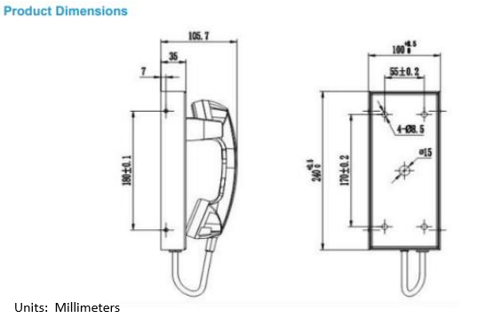 Teléfono de pared con marcador automático de cuatro botones