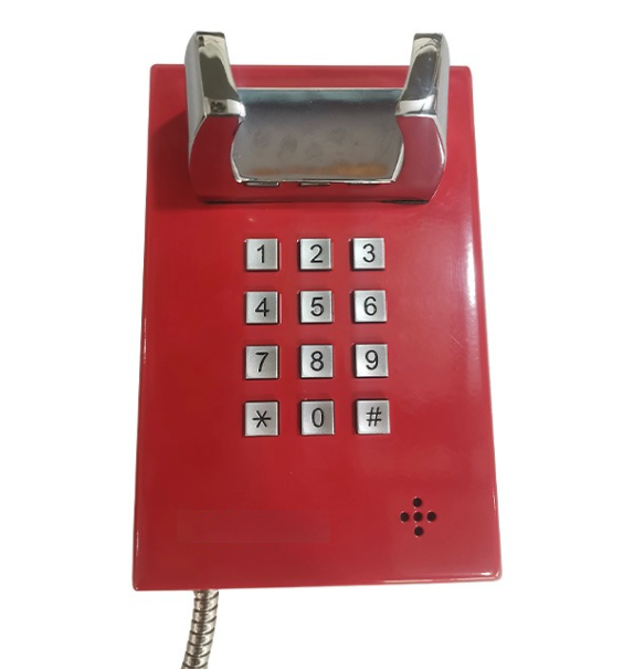 Teléfono de acero inoxidable resistente al vandalismo para montaje en pared