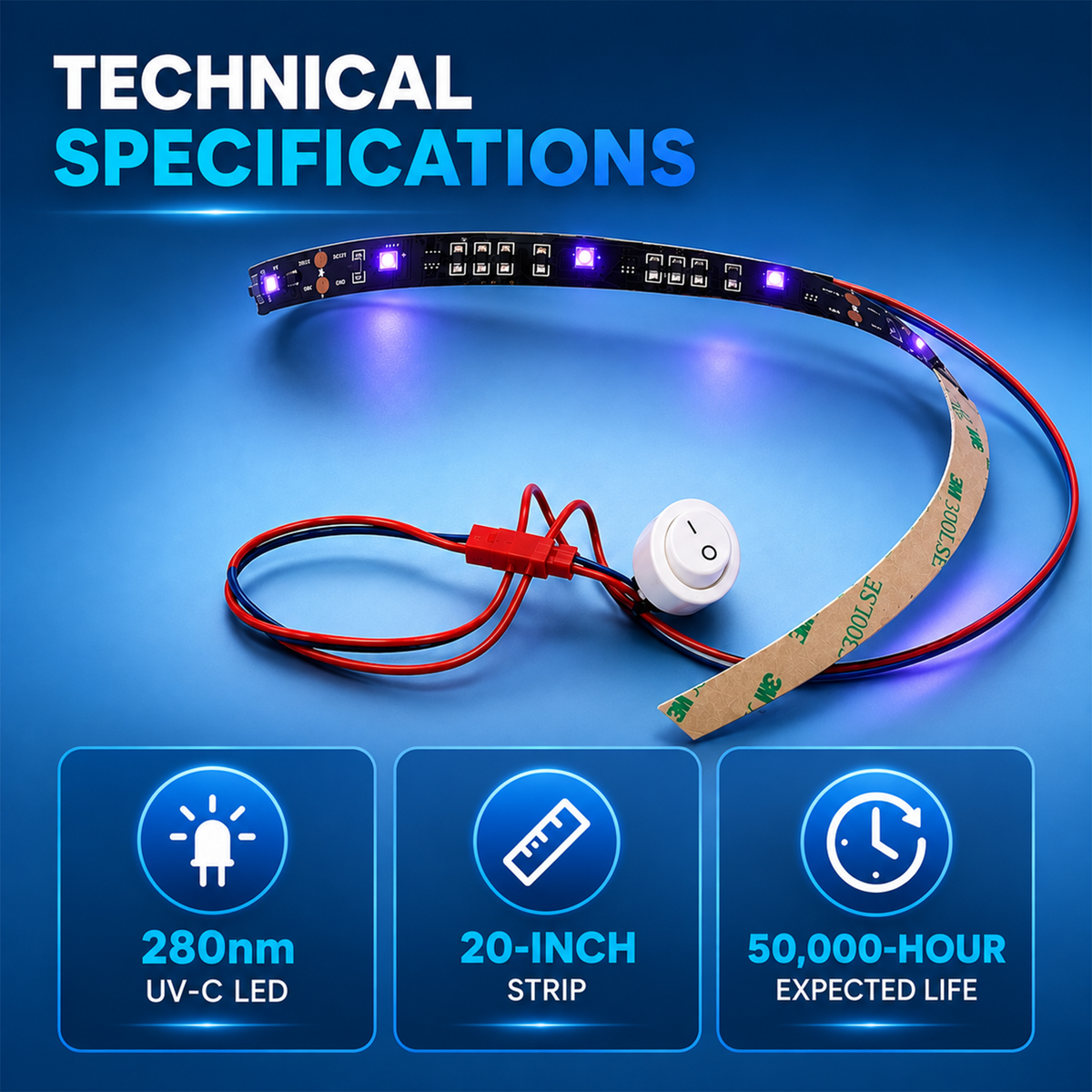 UV-C LED Strip Light for Mini Split HVAC Systems